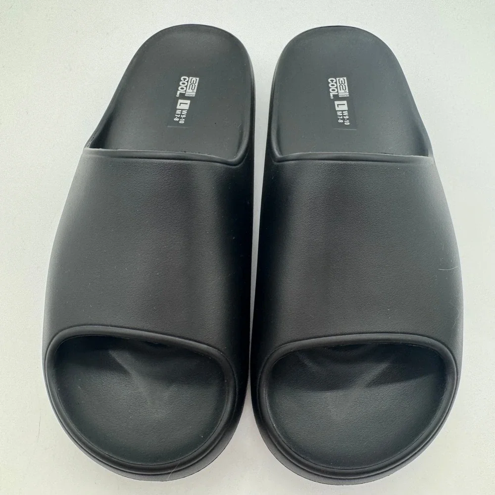 32 Degrees Cool Unisex Cushion Slides Black Slip On Sandals Size L W9-10 M7-8